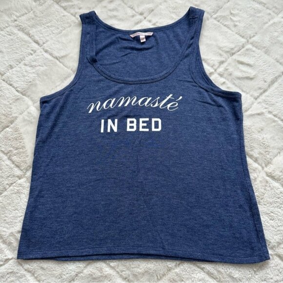Victoria’s Secret | Heather Blue “Namaste in Bed” Tank Top | Size Small - Picture 2 of 8